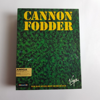 Cannon Fodder - Amiga dobozos kiadású videojáték.