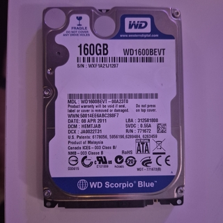 Western Digital Scorpio Blue 160GB SATA merevlemez (WD1600BEVT)
